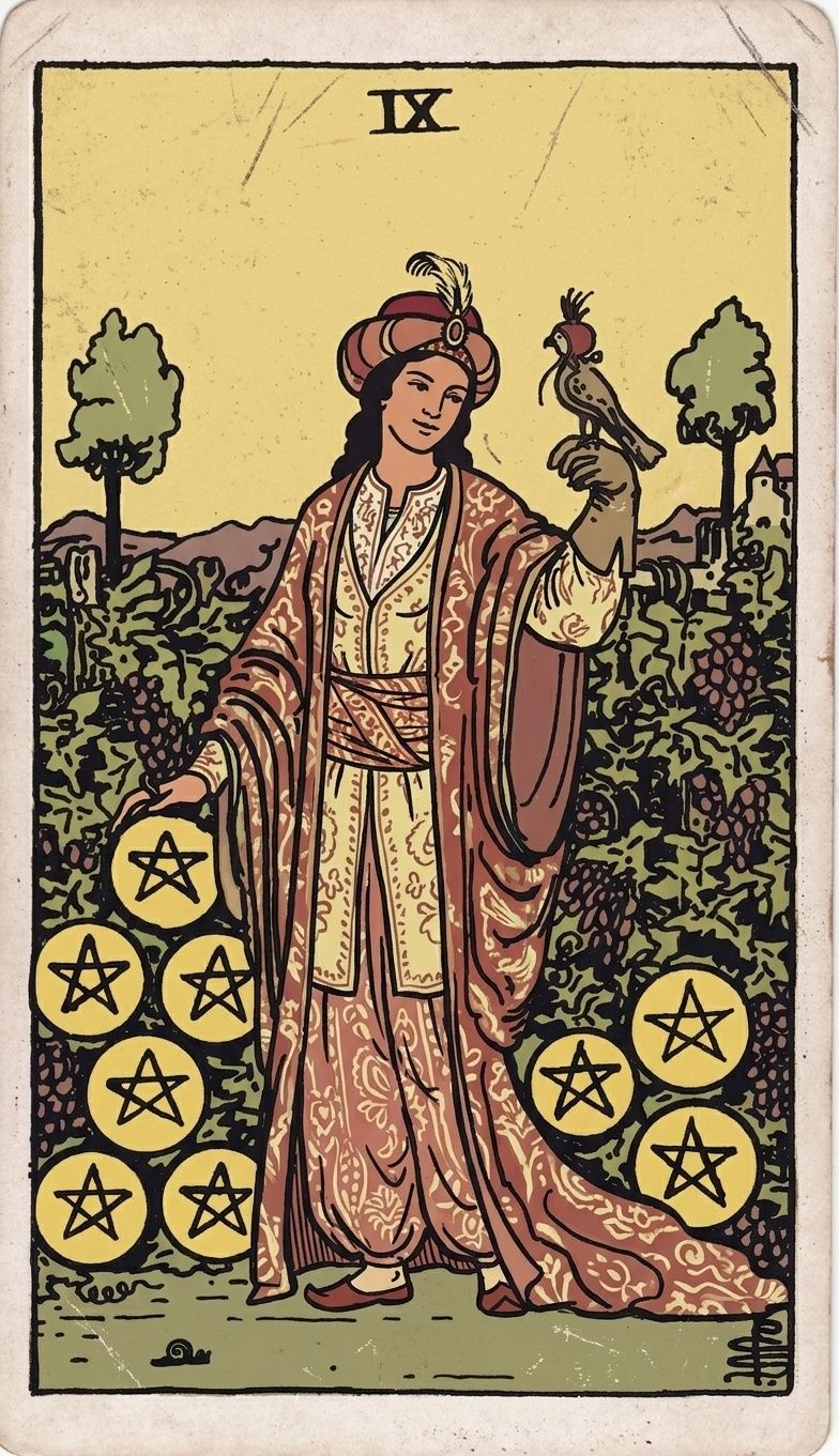 Nueve de Pentáculos
